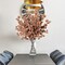 6 Fall Artificial Eucalyptus Stems Long Silver Dollar Leaves Fake Silk Eucalyptus Leaf Branches for Indoor Home Autumn Festival Thanksgiving Decor (Dark Brown)